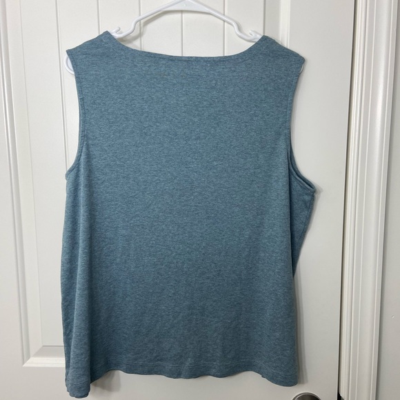 NWOT J. Jill women’s blue Pima cotton rounded v-neck tank sleeveless top XL - Picture 5 of 6